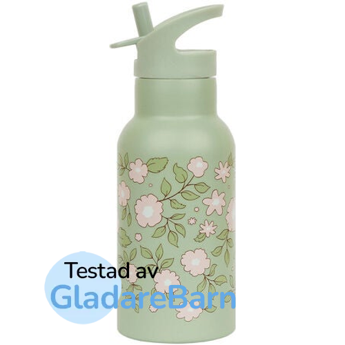 A Little Lovely Company Vattenflaska Blommor Salvia 350 ml, Grön